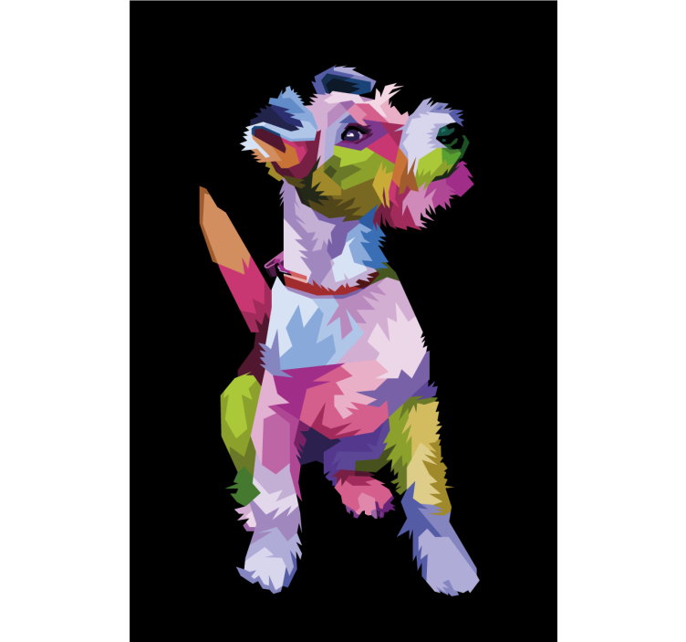 Rullegardin stue geometriske dyr fox terrier - Tenstickers