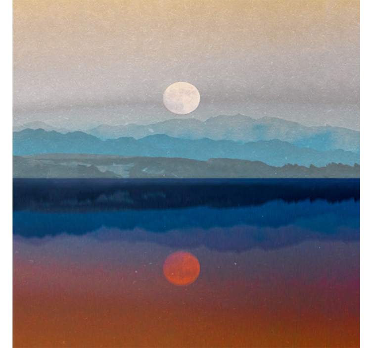 Rullegardin stue med vakkert måne-design - Tenstickers