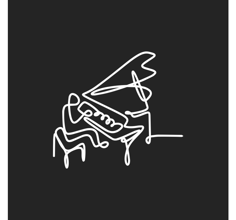 Rullegardin stue søtt design med pianist linjer - Tenstickers