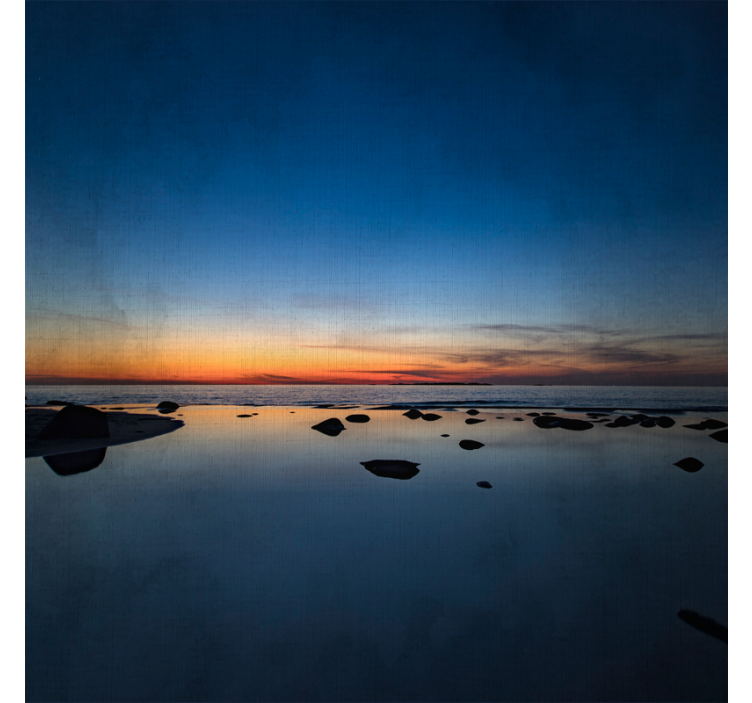 Rullegardin stue nordisk solnedgang over havet - Tenstickers