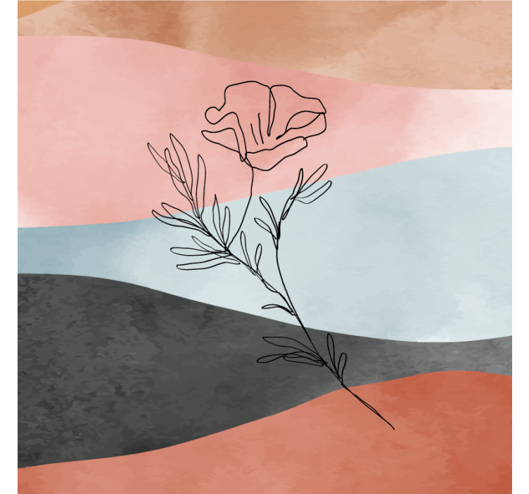 Rullegardin stue akvarell abstrakt maleri - Tenstickers