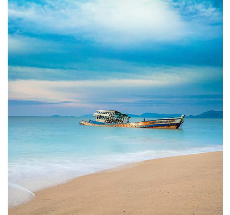 Rullegardin stue båt på stranden - Tenstickers