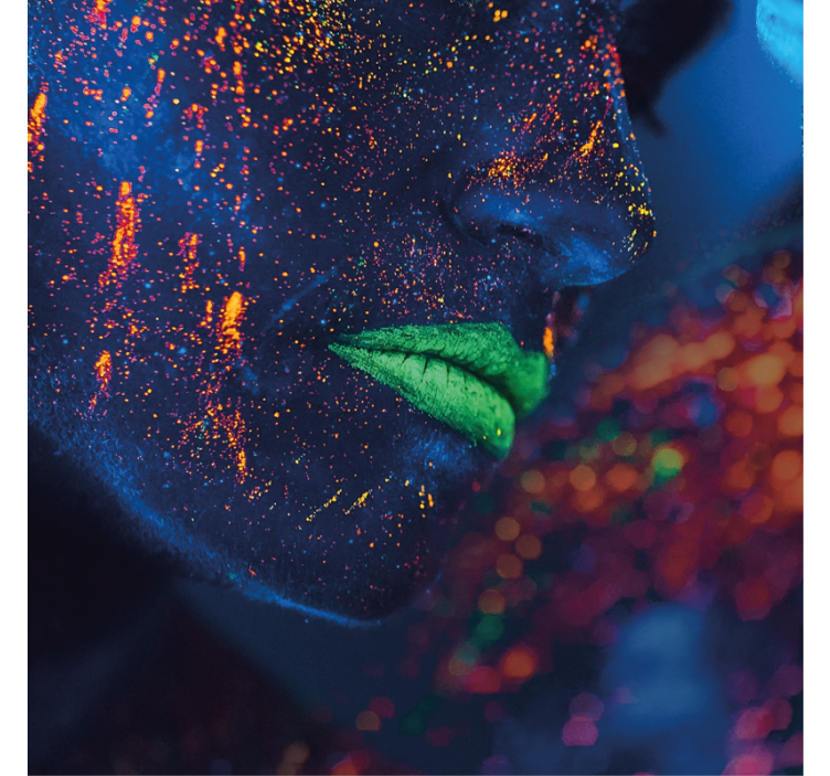 Rullegardin stue fargerik munn håndmalt - Tenstickers