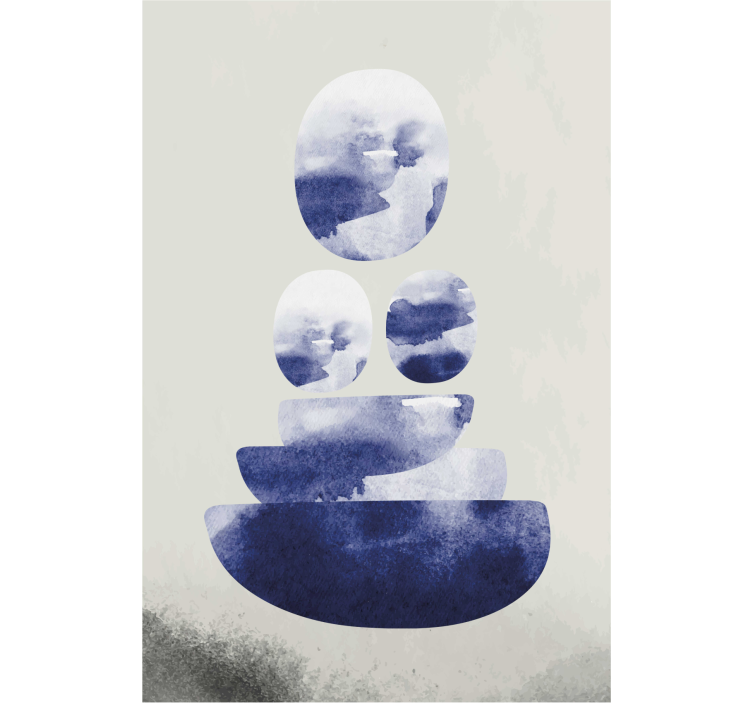 Rullegardin stue blå form - Tenstickers