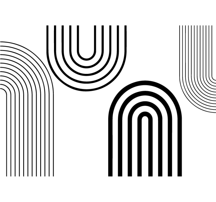 Hvit rullegardin tynne minimalistiske svarte buer - Tenstickers