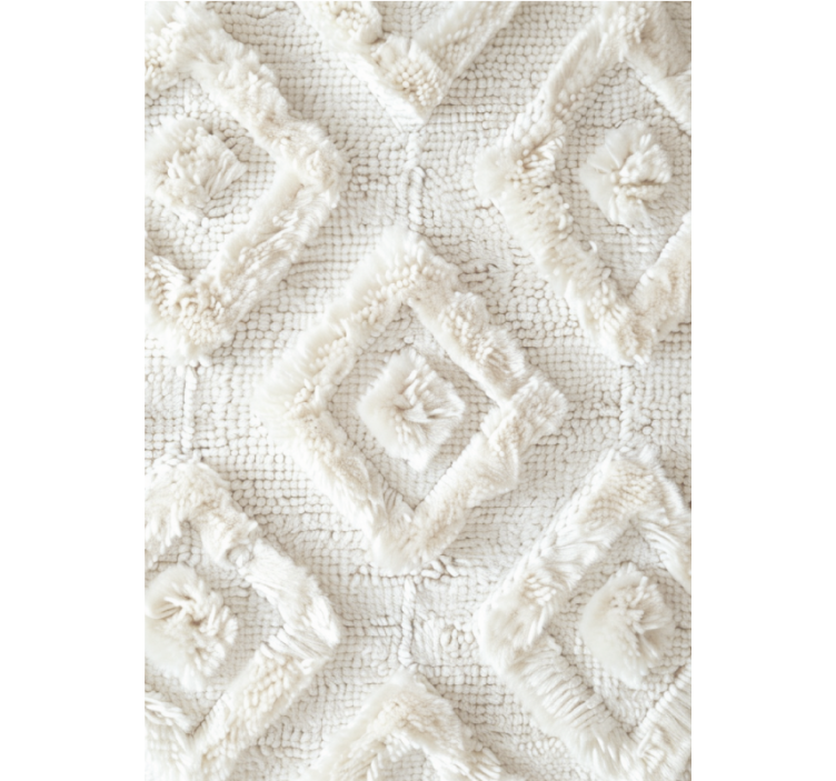 Hvit rullegardin med diamantmønster - Tenstickers