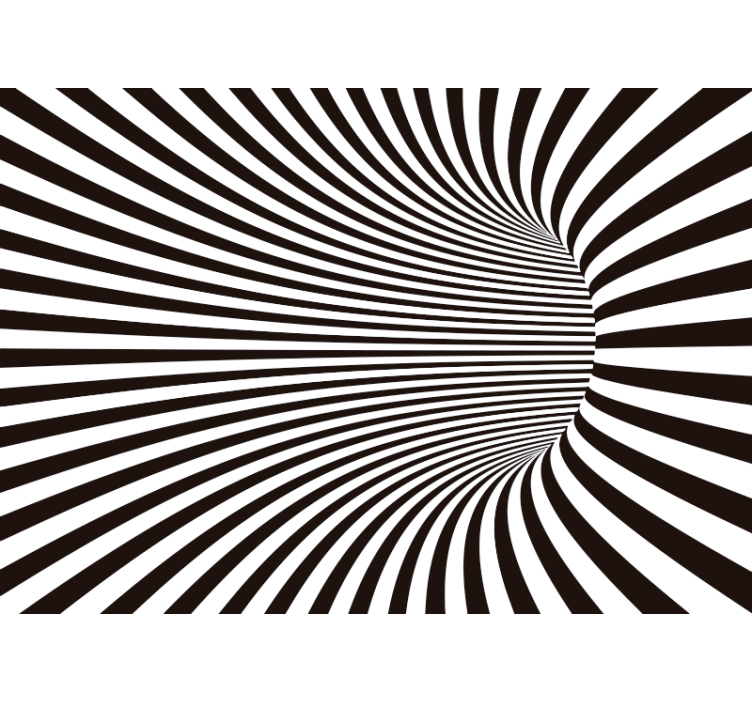 Svart rullegardin 3d tunnel i svart og hvitt - Tenstickers