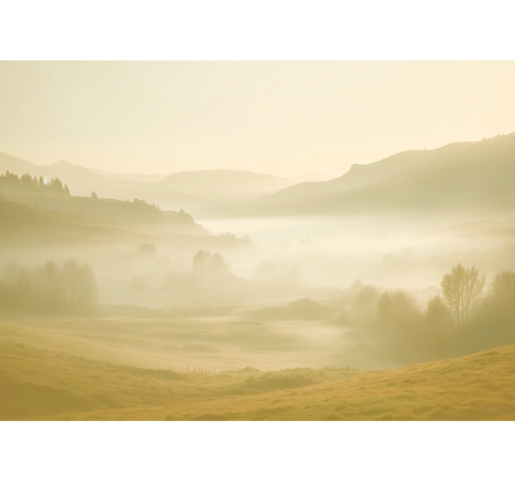 Rullegardin beige med tåkete utsikt - Tenstickers