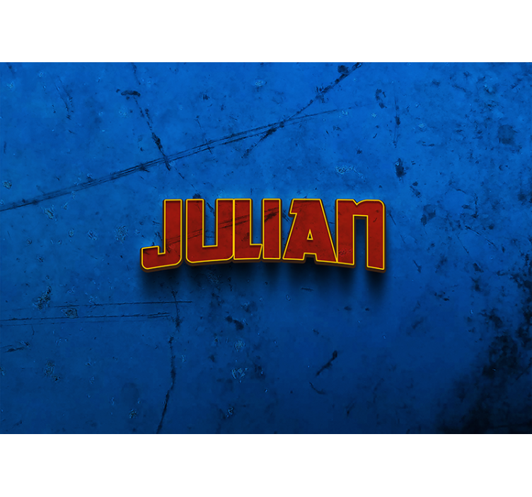 Rullegardin blå superheltvegg med navn - Tenstickers