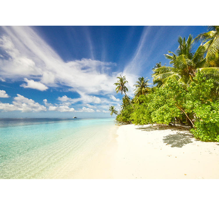 Rullegardin stue tropisk øy hav - Tenstickers