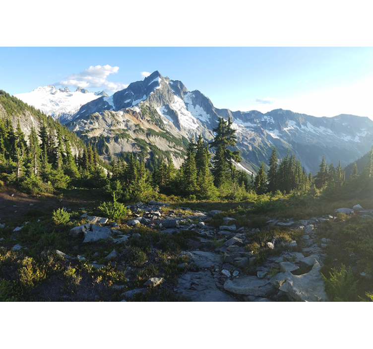 Rullegardin stue vakkert fjellandskap - Tenstickers