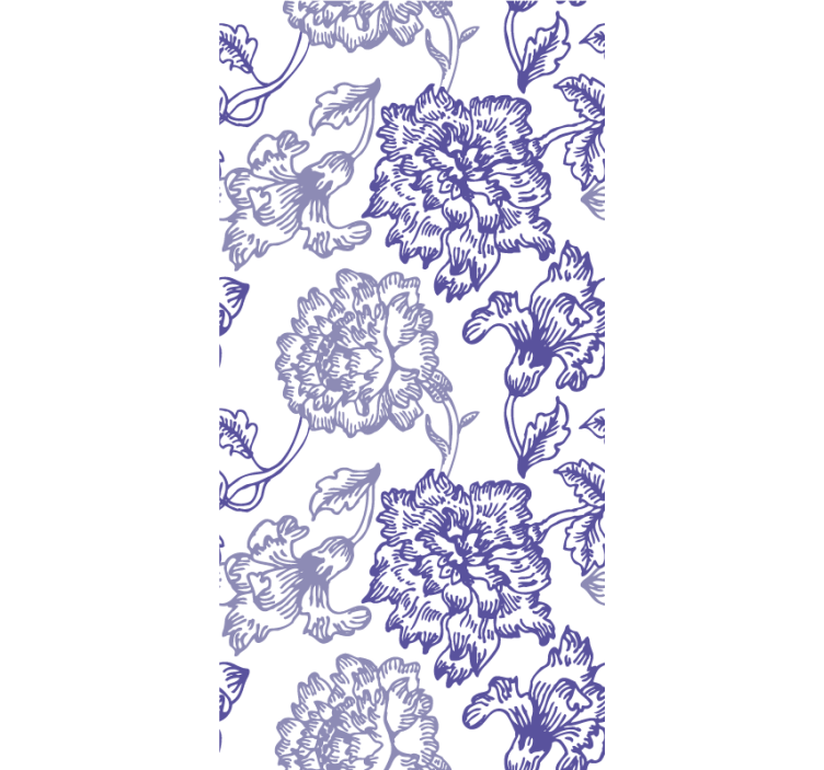 Rullegardin blå med elegante blomsterdesign - Tenstickers