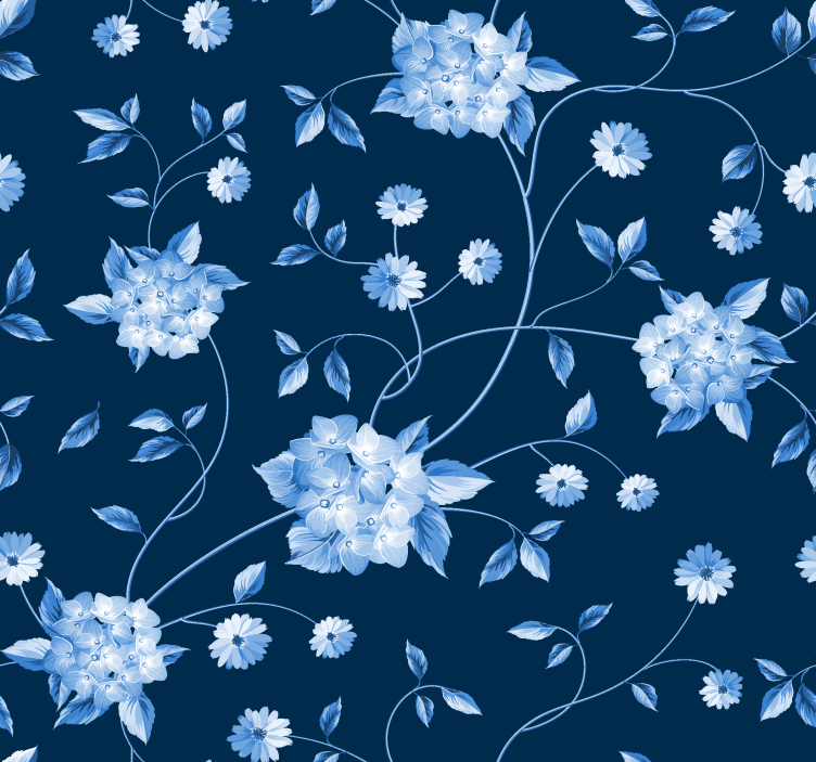 Rullegardin blå blomsterstengler - Tenstickers