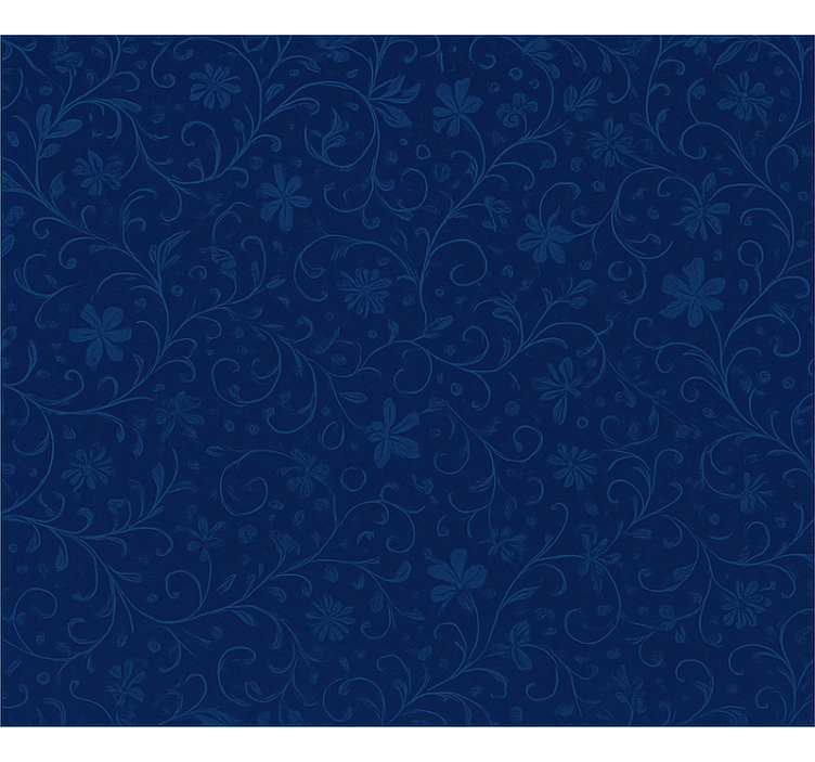 Rullegardin blå med marineblå blomsterdesign - Tenstickers