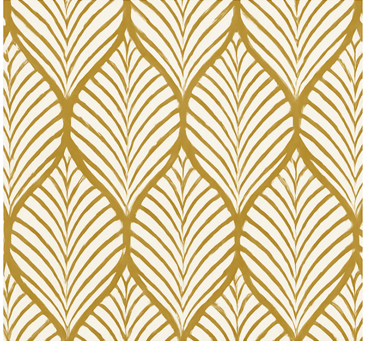 Rullegardin moderne med gyldent geometrisk bladmotiv - Tenstickers