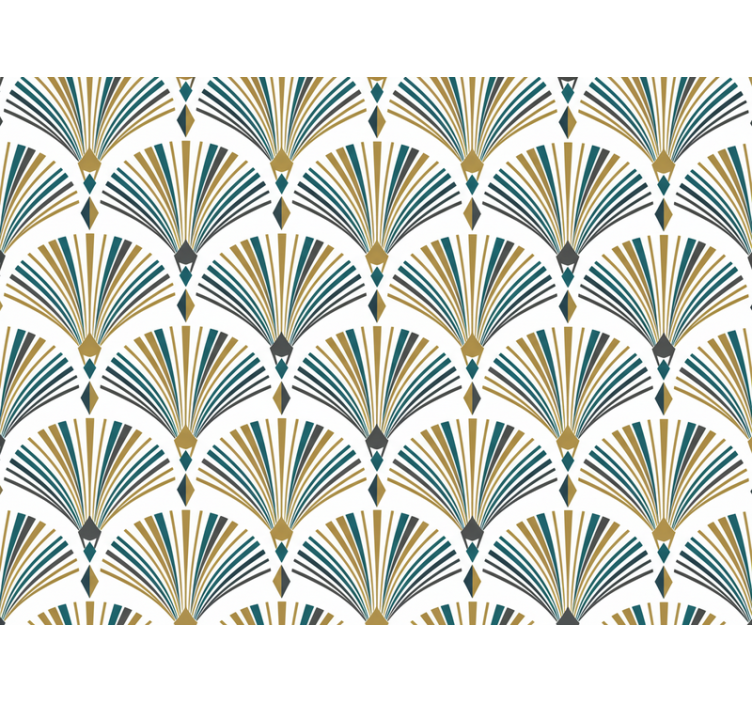 Rullegardin moderne vintage gatsby viftetapet - Tenstickers