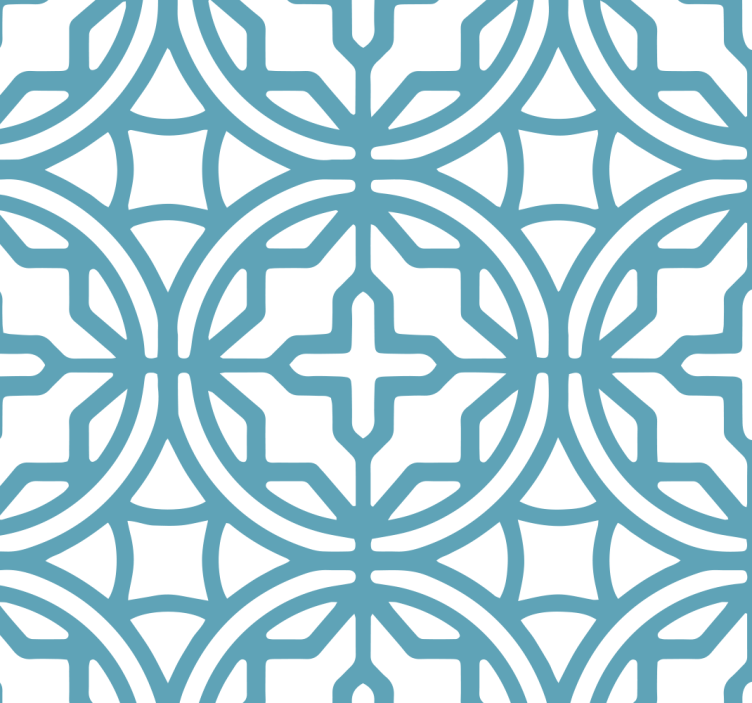 Rullegardin blå geometrisk turkis mønster - Tenstickers