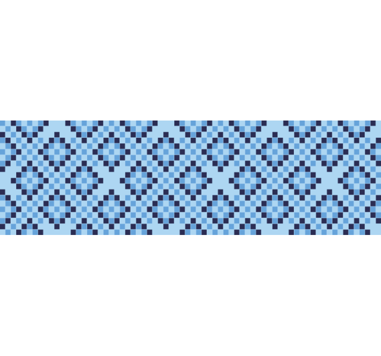 Rullegardin blå geometrisk blå pixelmønster - Tenstickers