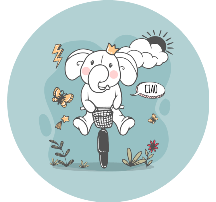 Rullegardin blå hei elefant - Tenstickers