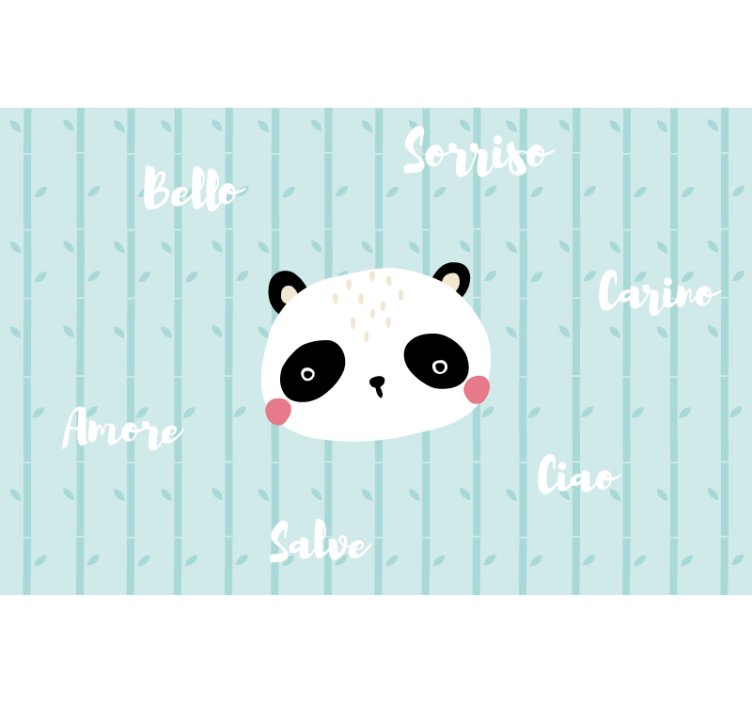 Rullegardin blå panda i skyene - Tenstickers