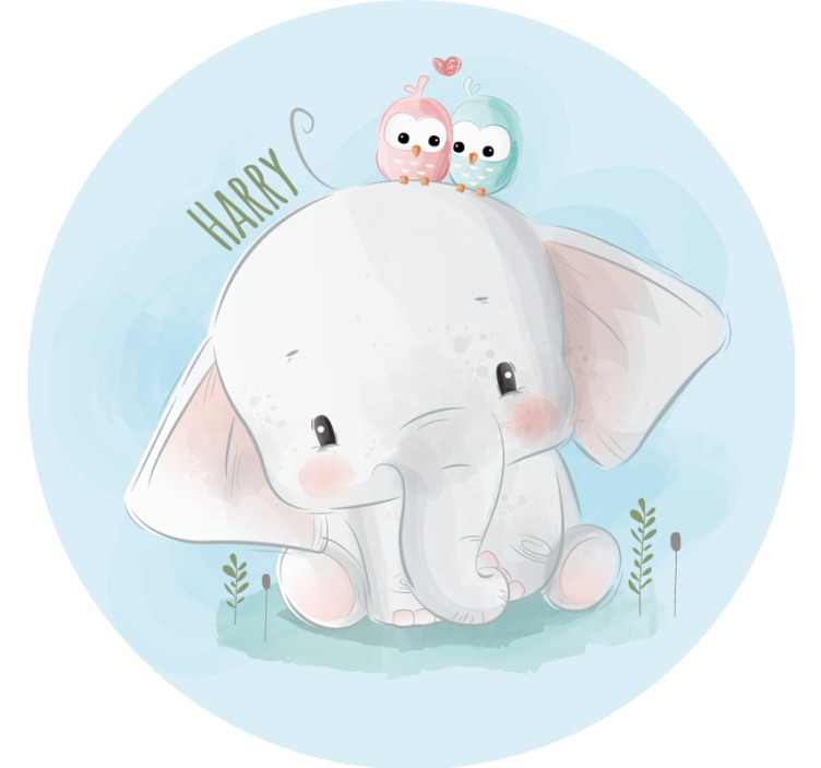 Rullegardin blå stor elefant - Tenstickers
