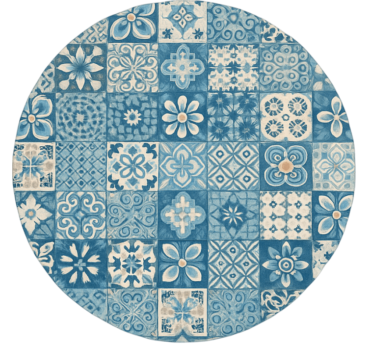 Rullegardin blå sirkulære mosaikkfliser - Tenstickers