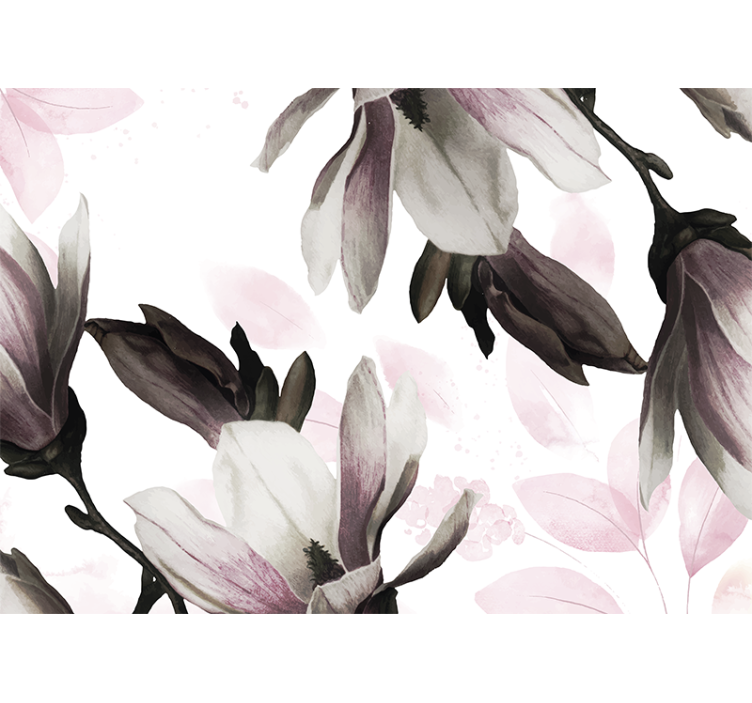 Rullegardin stue glamorøs blomsterdesign - Tenstickers
