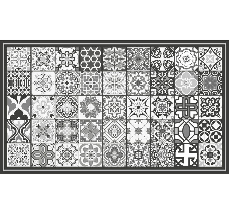 Rullegardin grå med mørkegrå rustikk mosaikkmønster - Tenstickers