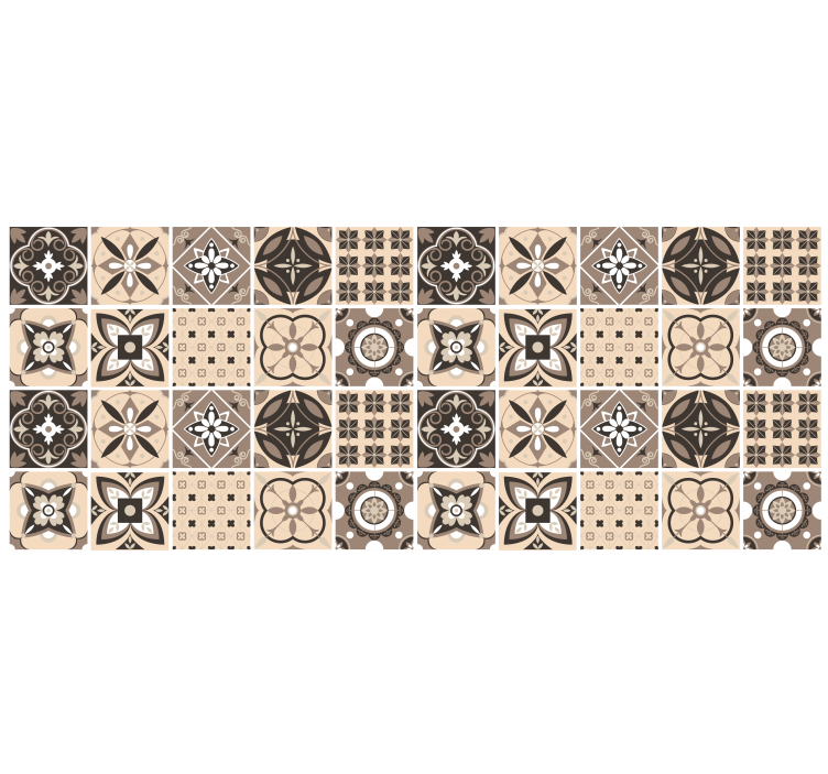 Rullegardin beige geometrisk flisemønster - Tenstickers
