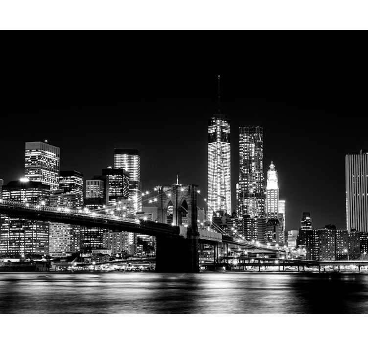 Rullegardin grå fotomural new york east river - Tenstickers