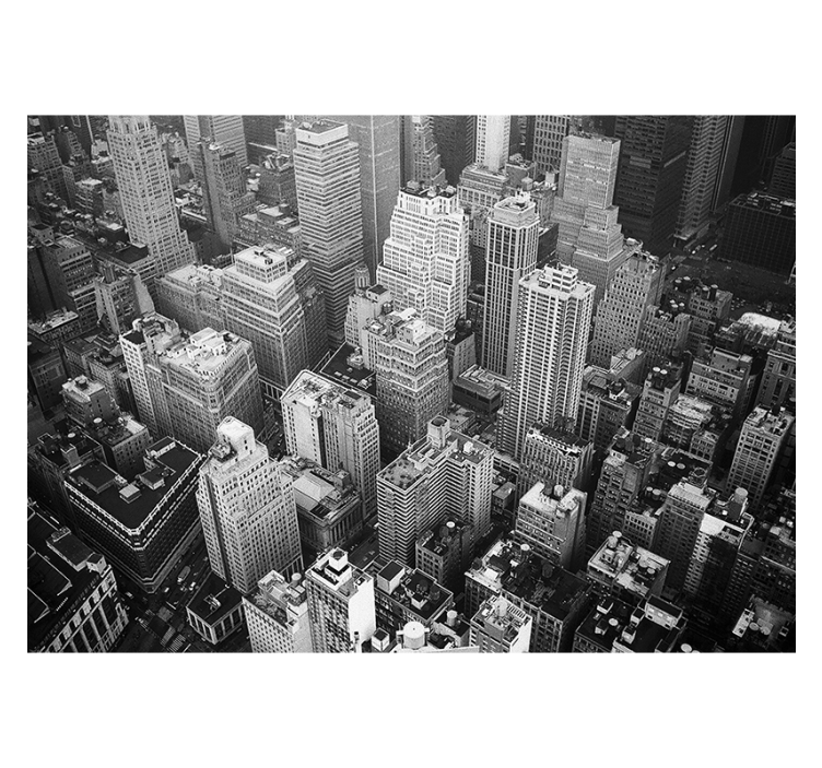 Rullegardin grå new york luftfoto svart og hvit - Tenstickers