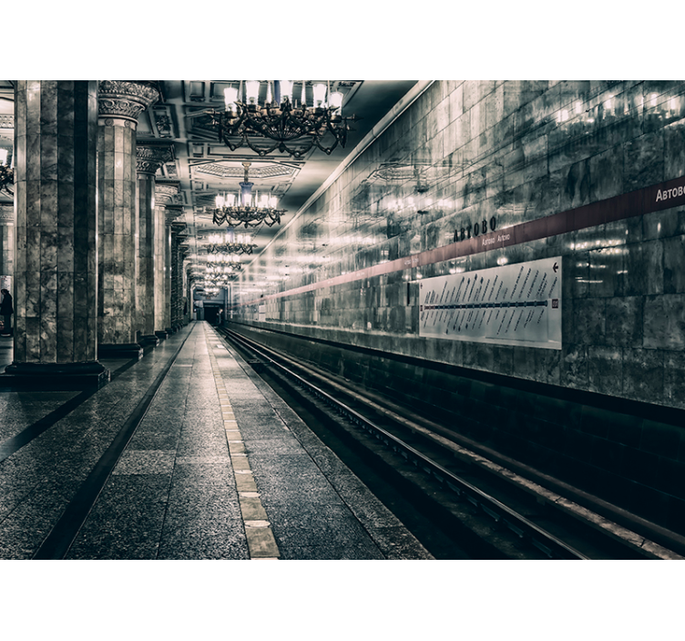 Rullegardin grå metro plattform - Tenstickers