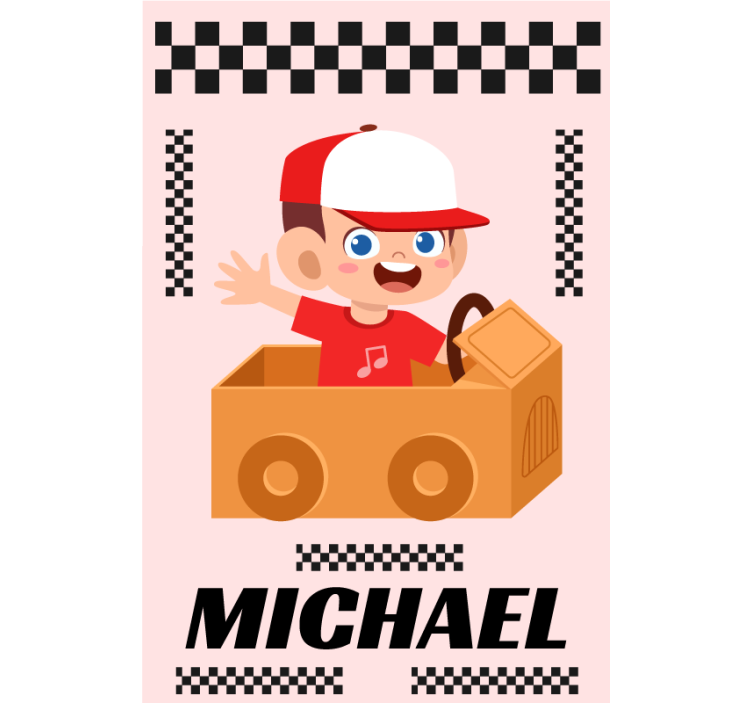 Animert racingeventyr rullegardin personlig - Tenstickers