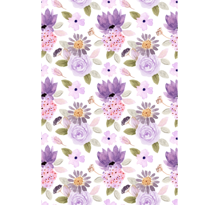 Lilla blomster original rullegardin - Tenstickers