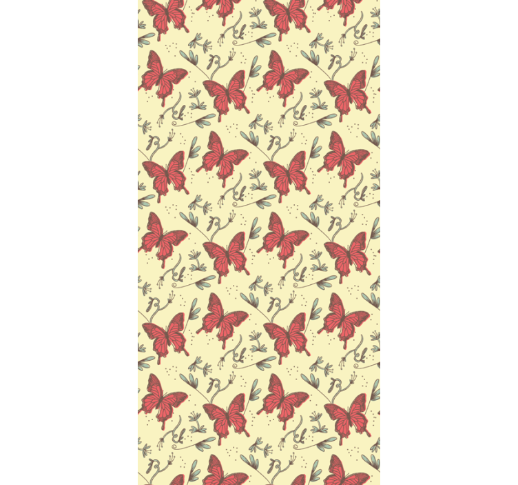 Vintage gul sommerfugl rullegardin - Tenstickers