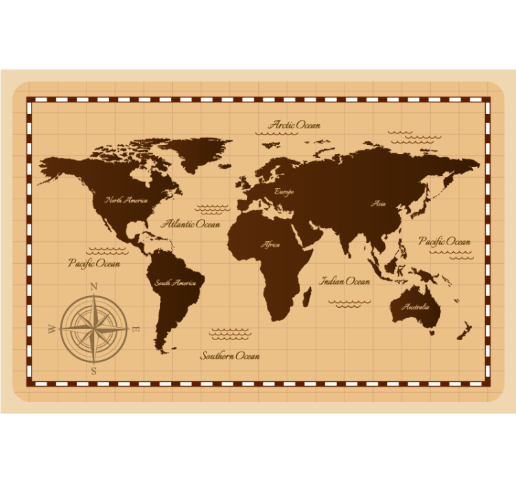Atlas vintage verdenskart rullegardin - Tenstickers