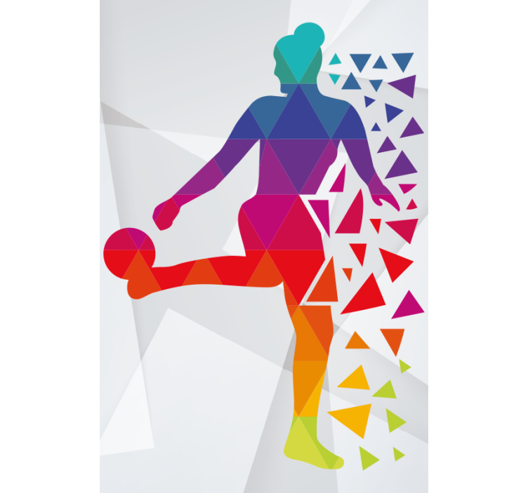 Geometrisk fotballspiller rullegardin sport - Tenstickers