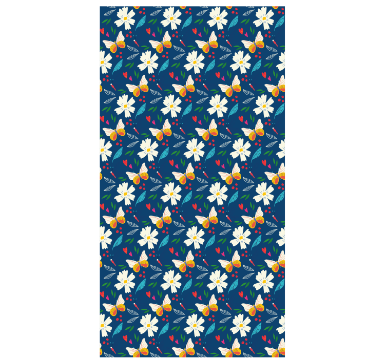 Blomstermønster design rullegardin blomster - Tenstickers