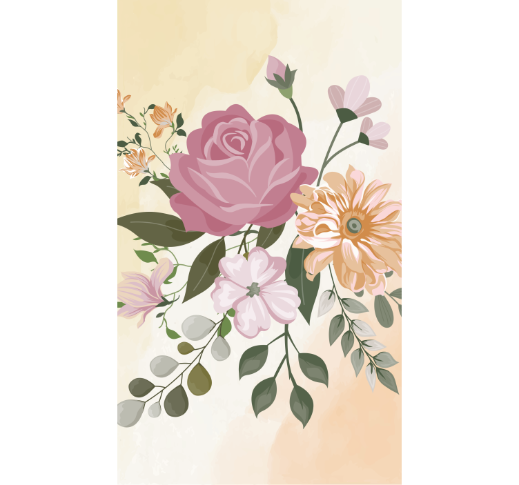 Realistiske blomster og planteRullegardin - Tenstickers