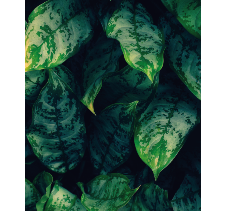 Levende grønne blader rullegardin blomster - Tenstickers