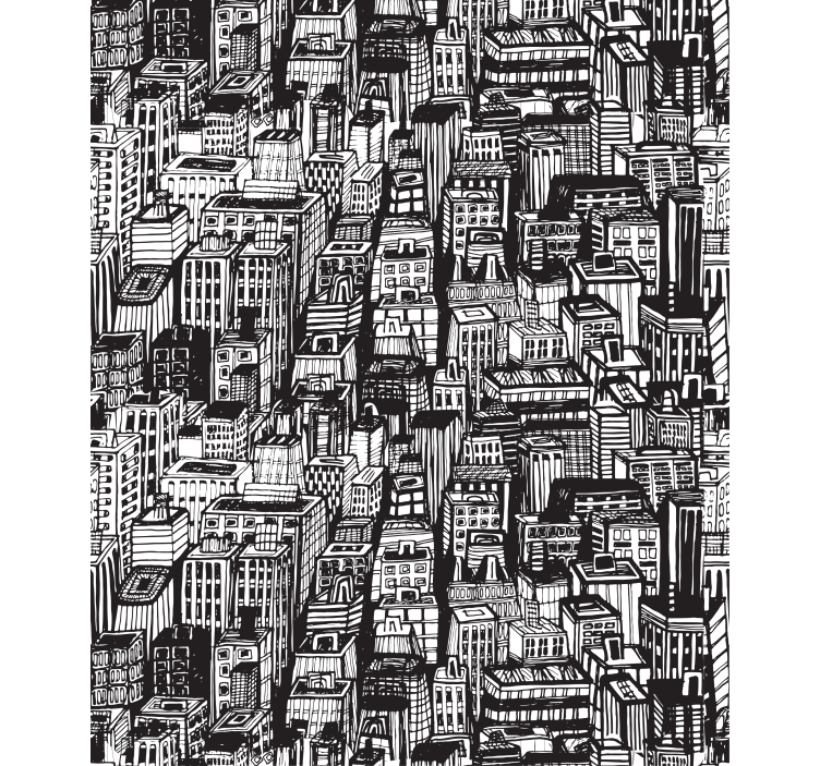 New york skyline reflektert rullegardin tegning - Tenstickers