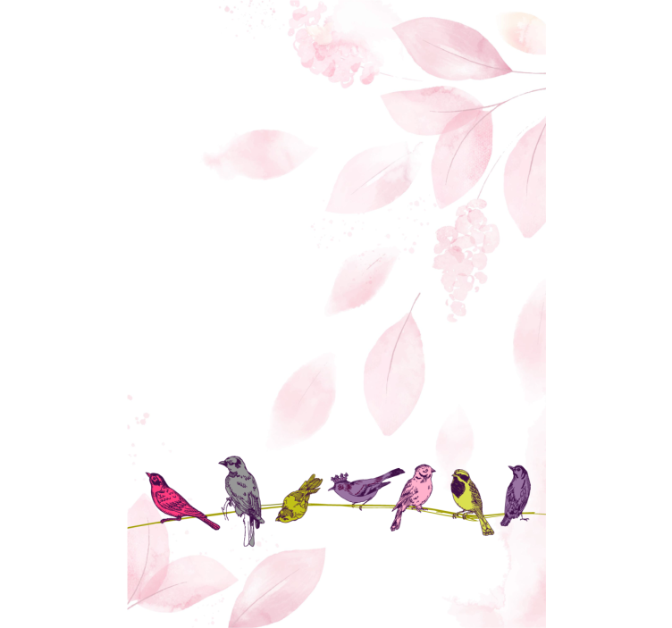 Fugler på gren rullegardin dyr - Tenstickers