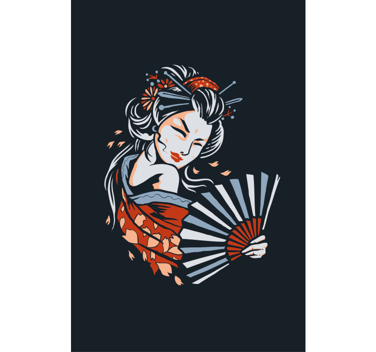 Kunstnerisk japansk geisha rullegardin originale - Tenstickers