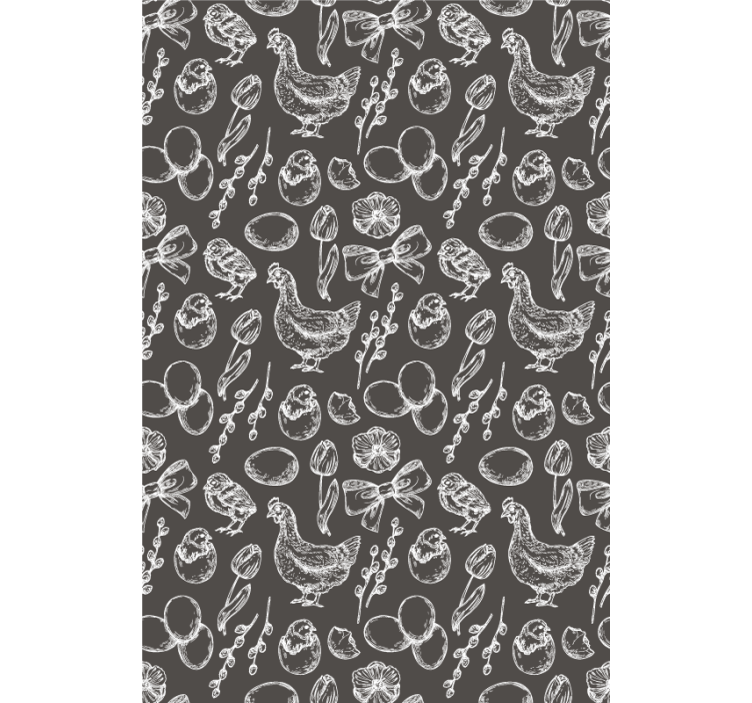 Sjarmerende kyllingmønstre rullegardin dyr - Tenstickers