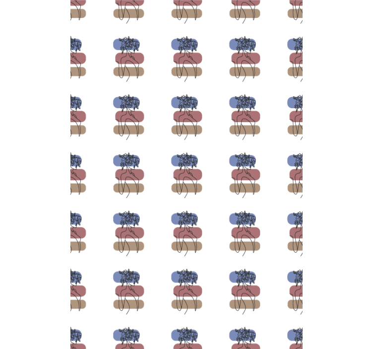 Geometrisk kvinnedesign rullegardin blomster - Tenstickers