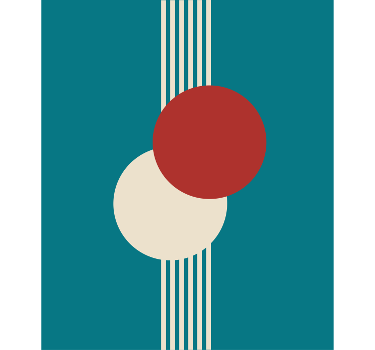 To sirkler abstrakt kunst rullegardin tegning - Tenstickers