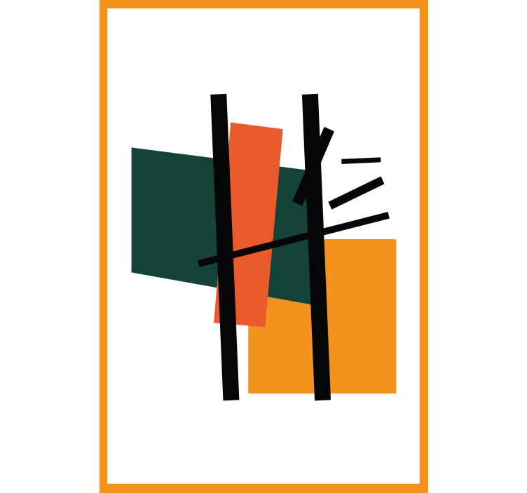 Firkanter og rektangler abstrakt kunst rullegardin tegning - Tenstickers