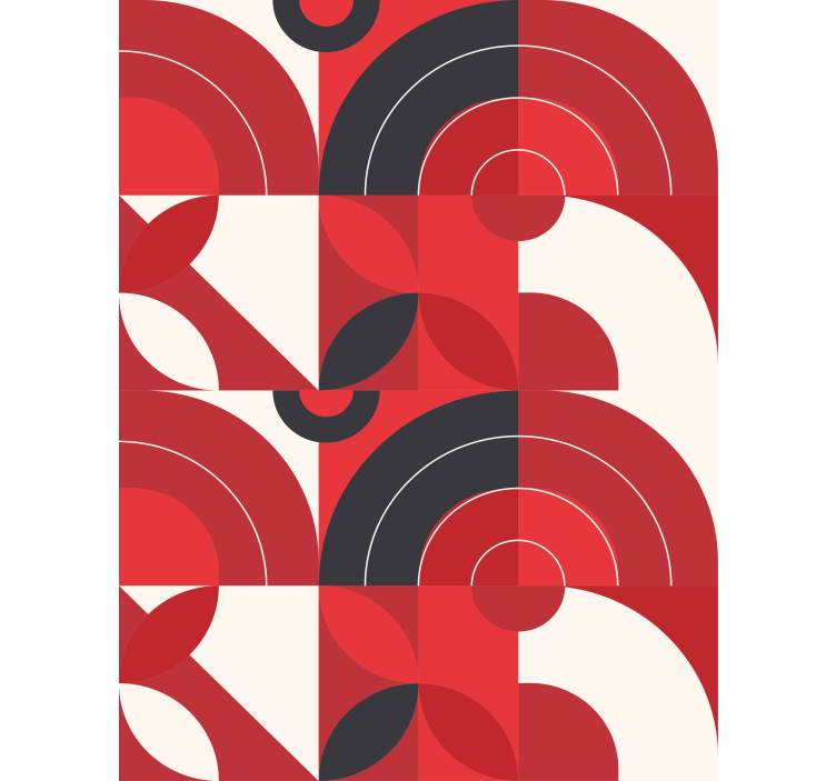 Rød geometrisk kunst rullegardin tegning - Tenstickers