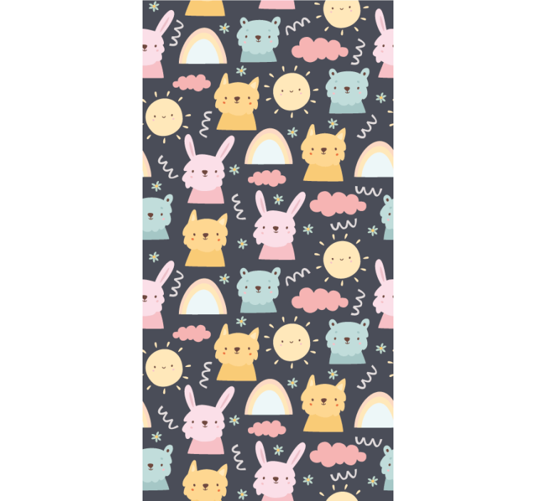 Lekne dyr mønster rullegardin morsomme - Tenstickers