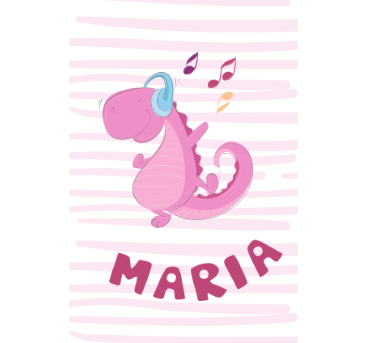 Søt dinosaur med navn rullegardin dinosaur - Tenstickers